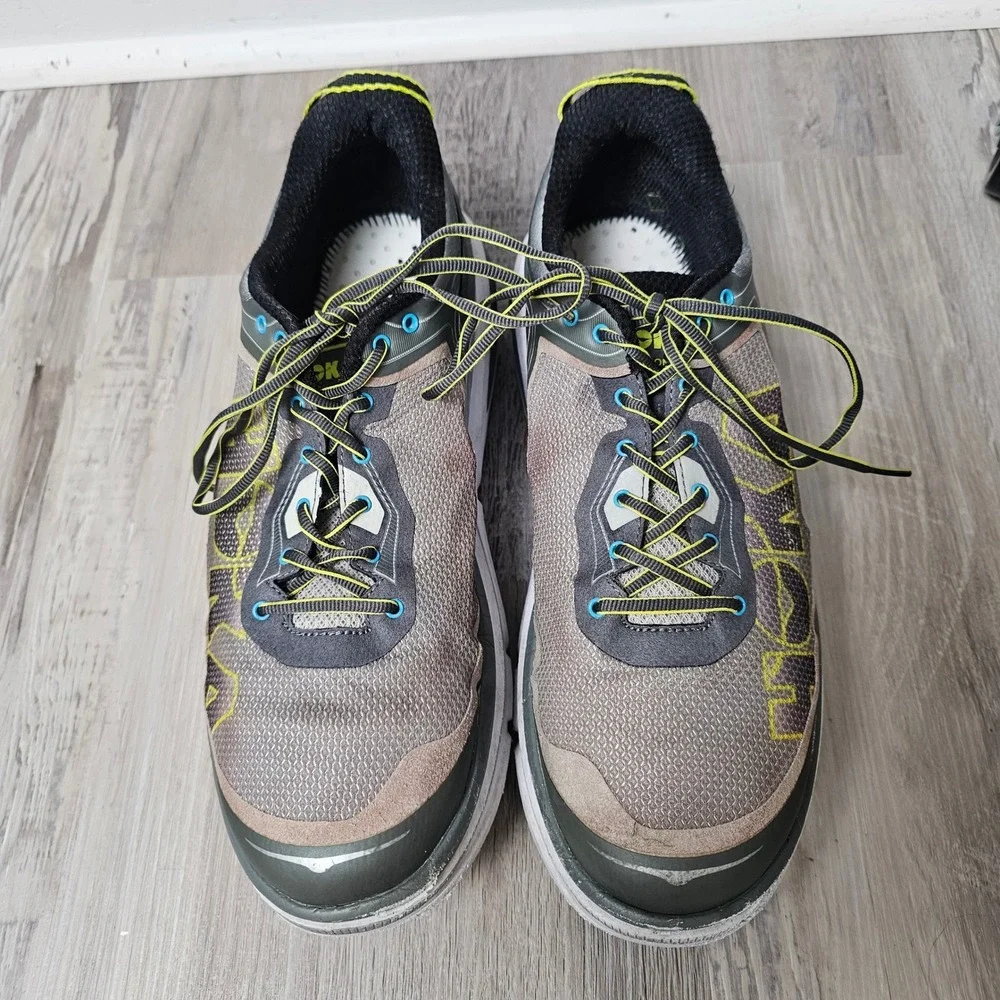 Hoka One One Bondi 4 Men 14 2E Wide Gray Yellow Running Shoes 1012562‎